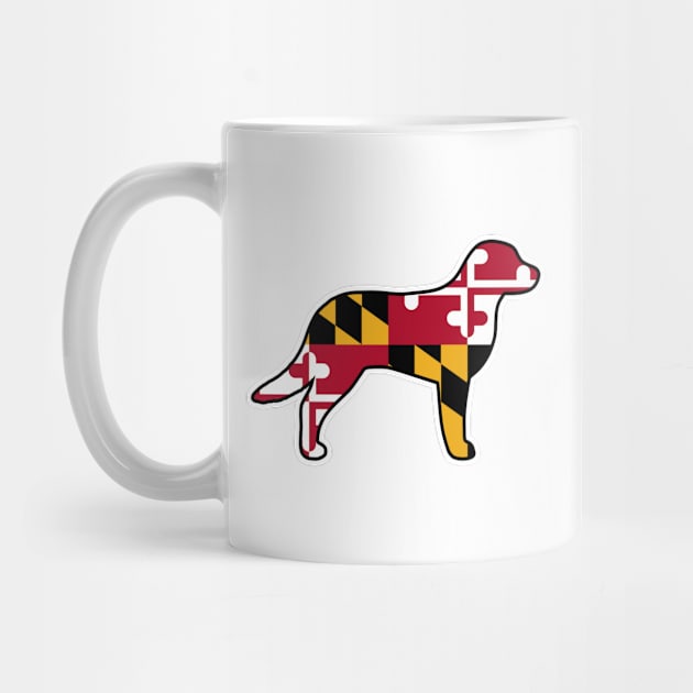 Chesapeake Bay Retriever Silhouette with Maryland Flag by Coffee Squirrel